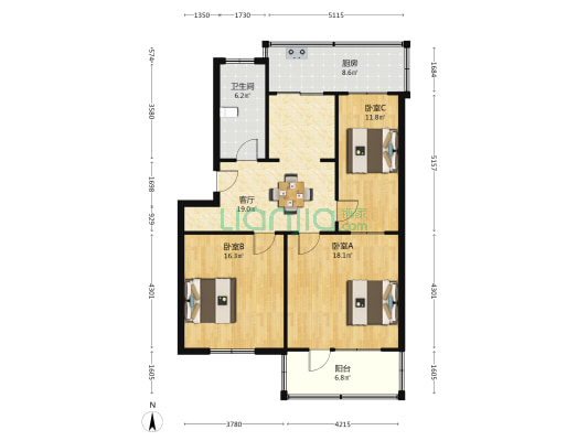 汤邱村 3室1厅1卫 100平方