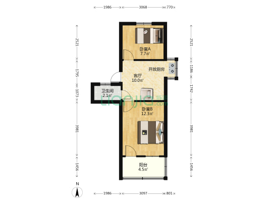 城守前路7号 2室1厅1卫 45平方