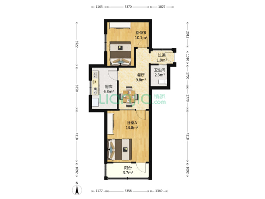 开平路7号小区 2室1厅1卫 57平方