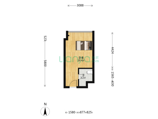 慧聪家电城 1室0厅1卫 34平方