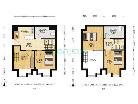 西长安壹号30号院 4室1厅2卫 59平方