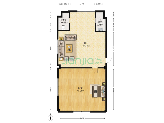 天地十二坊 1室1厅1卫 171平方