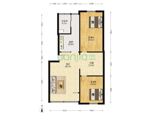 石湾 2室1厅1卫 101平方