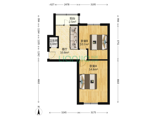 宜宾东里 2室1厅1卫 50平方