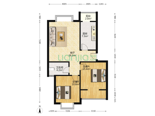 情芳花木小区 2室1厅1卫 79平方