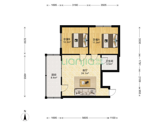解困小区 2室1厅1卫 70平方
