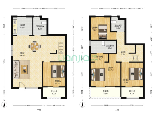 御章府三期西区 4室1厅3卫 196平方