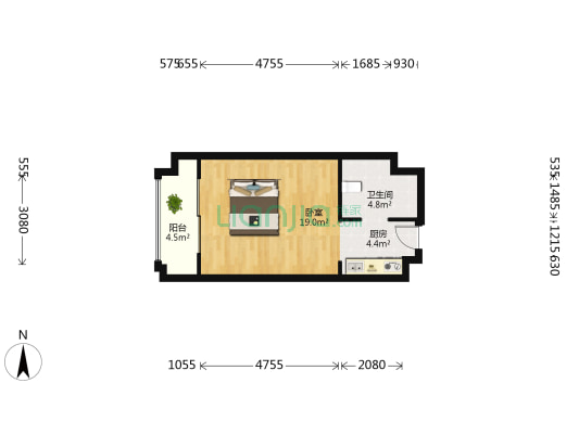 紫园 1室0厅1卫 53平方