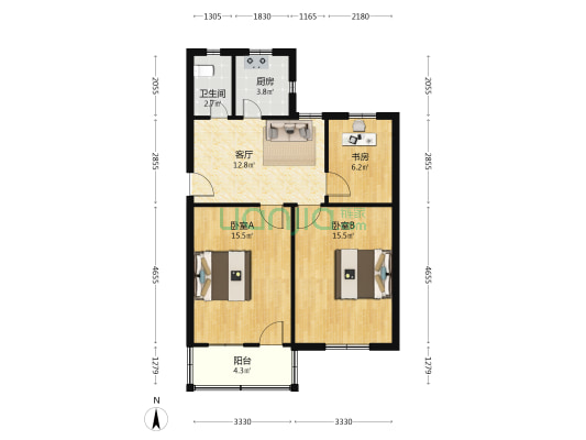 文峰路10号 3室1厅1卫 74平方