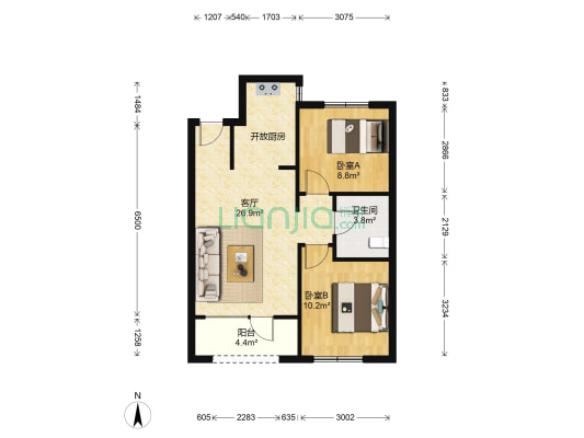 英国宫三期 2室1厅1卫 79平方