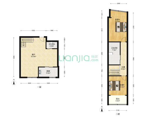 太湖大厦 2室1厅2卫 124平方