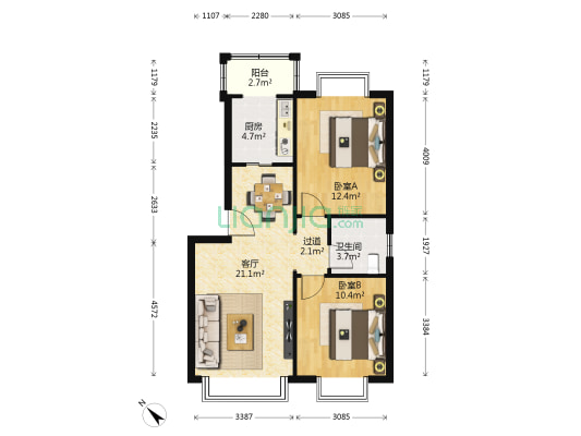 顺和苑(武侯立交) 2室1厅1卫 74平方