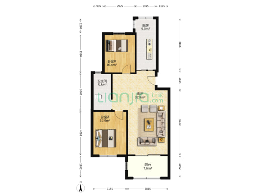 平南四村 2室1厅1卫 86平方