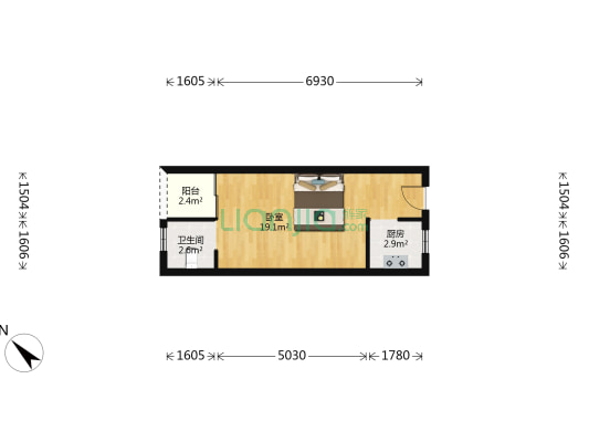 东方御景 1室0厅1卫 41平方