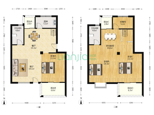 鑫隆公寓 4室2厅2卫 164平方