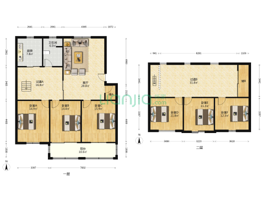 金鑫苑 6室1厅1卫 133平方