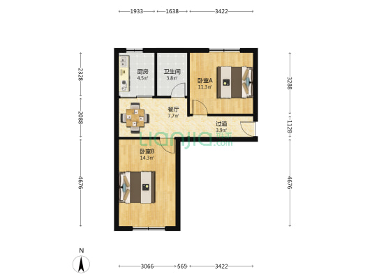 天燃气西固物管所家属院 2室1厅1卫 49平方