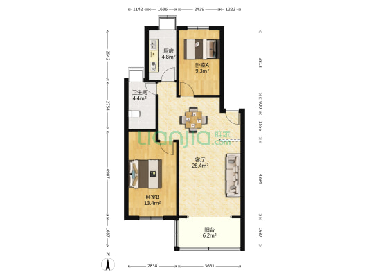 江厦新村 2室1厅1卫 81平方