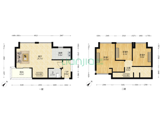 路劲天隽汇 3室1厅1卫 78平方