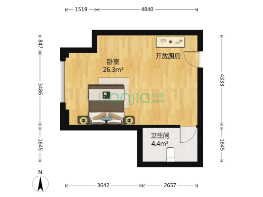 和顺洋湖壹号 1室0厅1卫 49平方