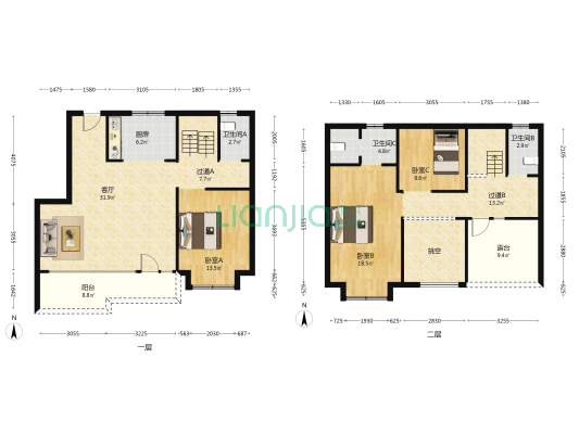 世科倚山院 3室1厅3卫 140平方