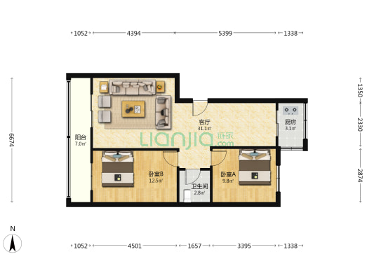 成熟社区，2008年的经典板楼和别墅一体社区。-户型图