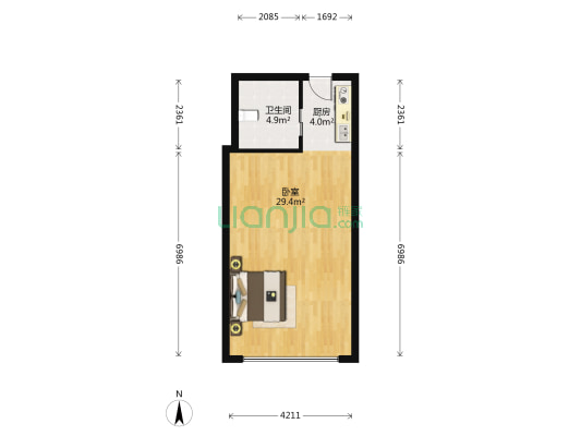 金沙半岛 1室0厅1卫 67平方