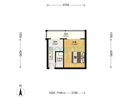 奎星楼街13号 1室0厅1卫 29平方