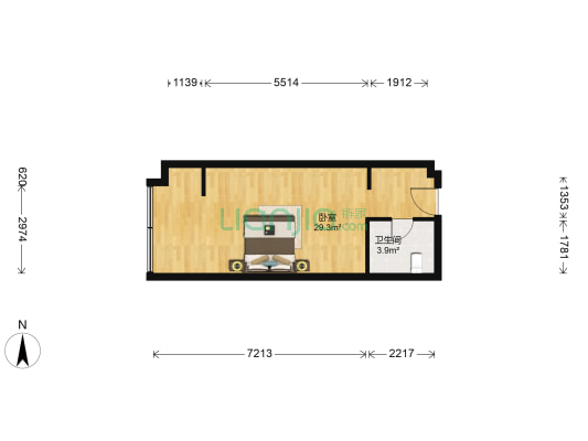 四季商业广场 1室0厅1卫 47平方