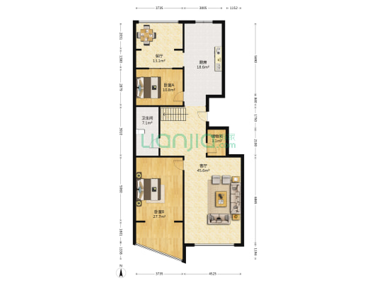 锦绣家园西区 2室2厅1卫 253平方