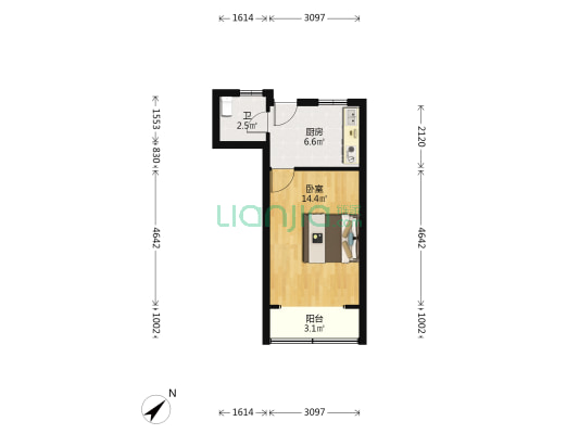 横浜路325号 1室0厅1卫 33平方