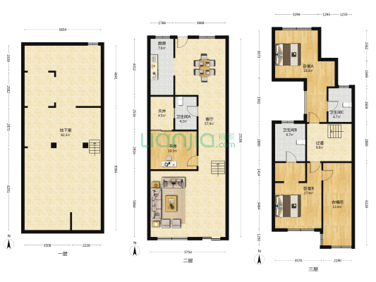 滨湖郡 3室1厅3卫 241平方