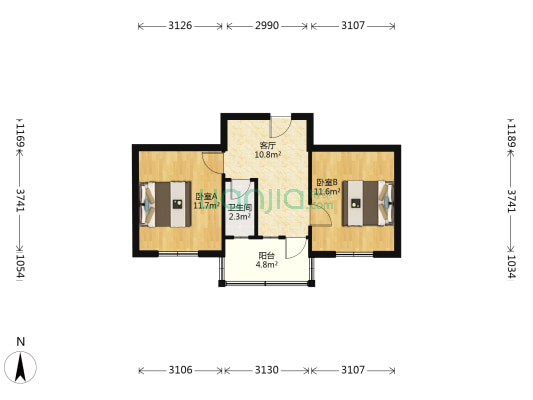 金明路18号院 2室1厅1卫 47平方