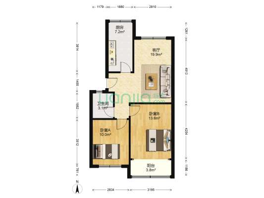永興住宅區 2室1厅1卫 70平方