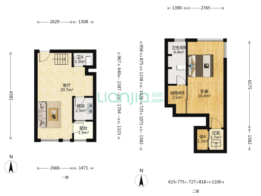 紫勋风雅苑 1室1厅2卫 76平方