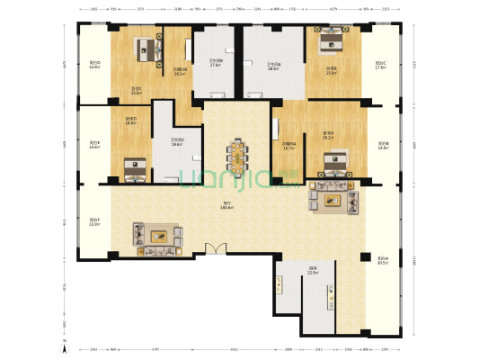 盘古大观 4室1厅3卫 671平方