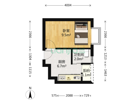 时代YOHO 1室0厅1卫 29平方