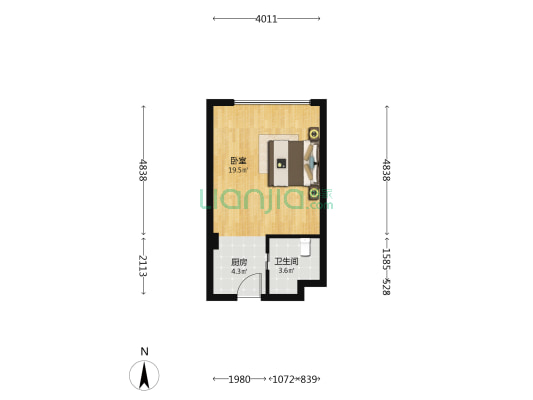浙商大厦 1室0厅1卫 41平方