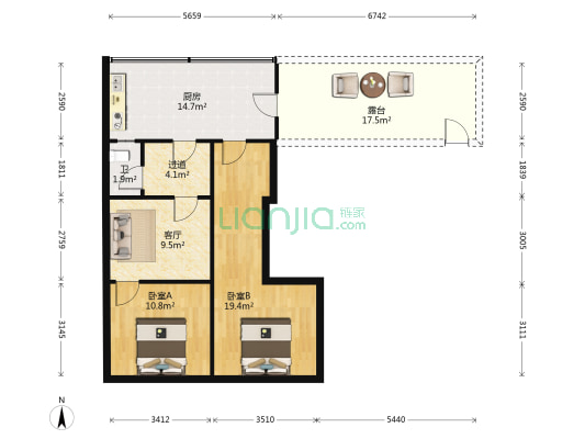 人民巷15号 2室1厅1卫 59平方