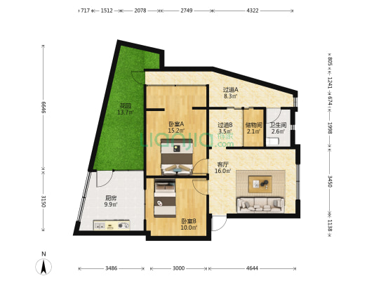双龙桥32号 2室1厅1卫 51平方