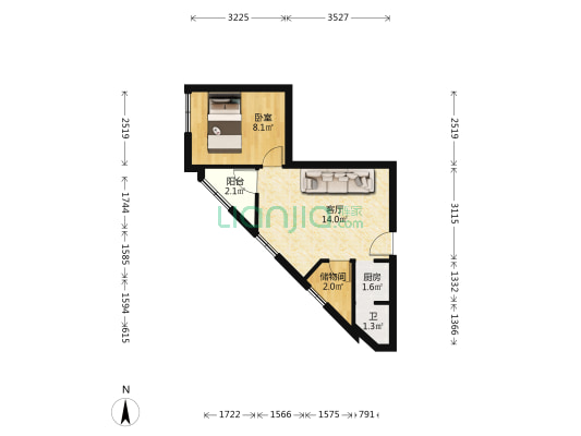 上步路15-21号宿舍（单号） 1室1厅1卫 40平方