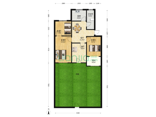 市供销社家属院(育红巷) 3室2厅1卫 77平方