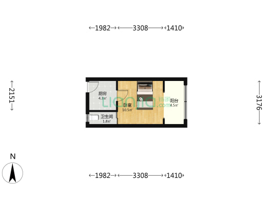 太原路76号 1室0厅1卫 26平方