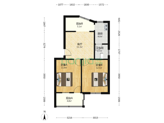 神山三航小区 2室1厅1卫 64平方