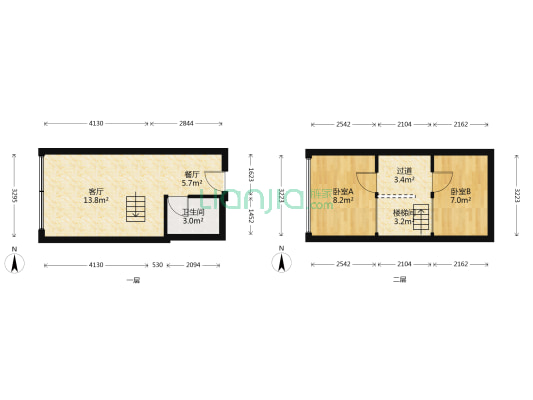 琥珀公馆 2室2厅1卫 35平方