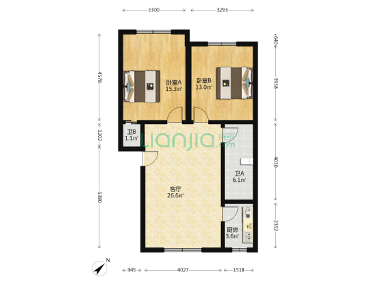 幸福苑(安轻路) 2室1厅2卫 87平方