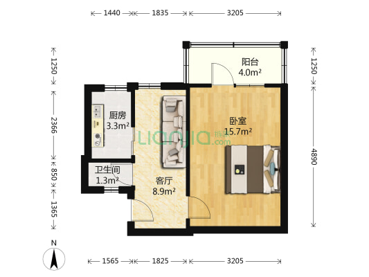 四庆楼 1室1厅1卫 42平方