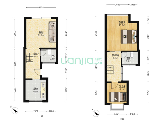 青城5+2 2室1厅2卫 60平方