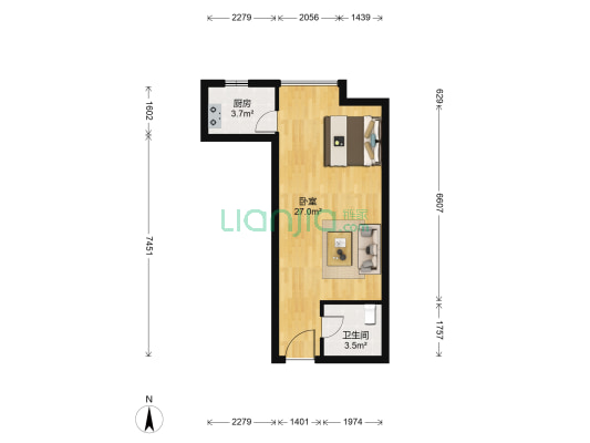 亚星盛世郦都 1室0厅1卫 44平方
