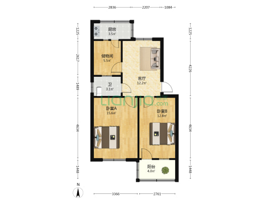 劳动东巷内衣厂家属院 2室1厅1卫 60平方